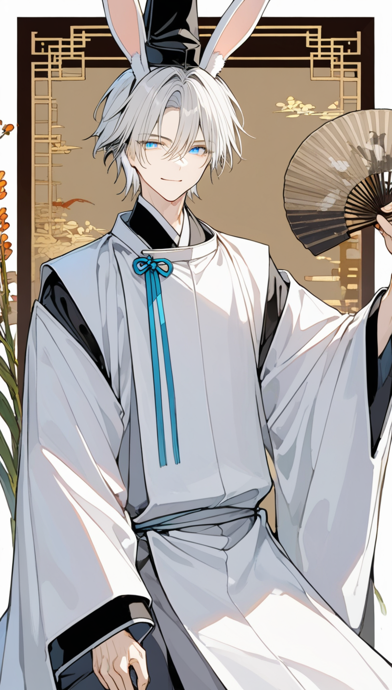 20118-4189966581-1boy, male, beautiful face. blue eyes. silver hair. short hair. _white rabbit ear. うさ耳. 平安. 和風. 平安衣装. heian._standing, dancing.png